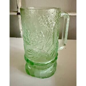 Vintage Indiana Glass Tiara Ponderosa Pine Green Beer Mug | 12oz